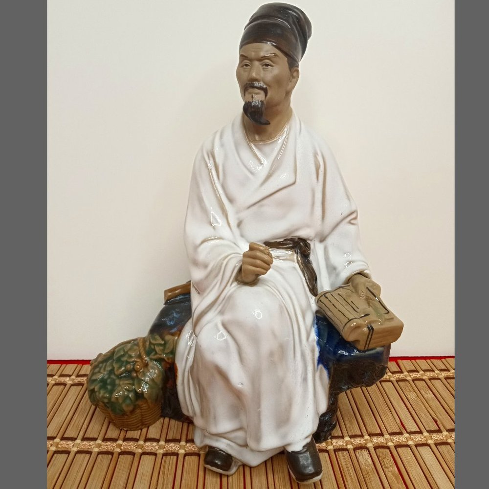 Ceramic Shiwan Mudman Pottery Figurine Li Shizhen Made in China